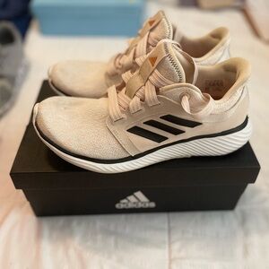 Adidas Edge Lux 3; women’s size 7; cream with black stripes; EUC; original box